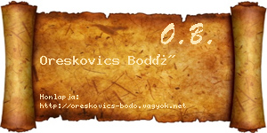 Oreskovics Bodó névjegykártya